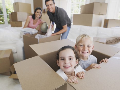 Removal van prepared for a local move in New Malden