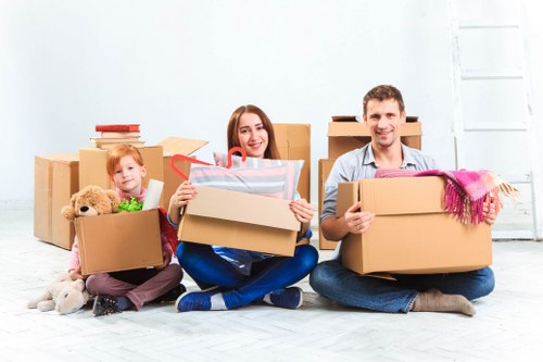 Removals team planning access for a New Malden home move