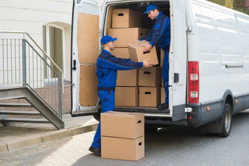 Removal team preparing a house move in New Malden