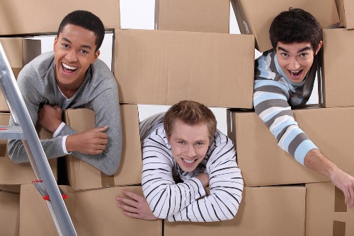 Organised home move with boxes and furniture for delivery