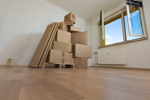 Selection of sturdy boxes and wrapping materials for local moves