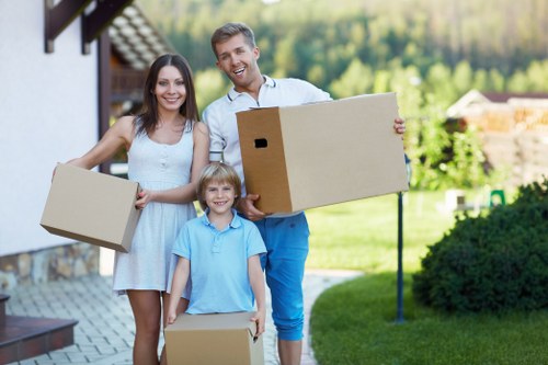 Loading furniture and boxes into a moving truck