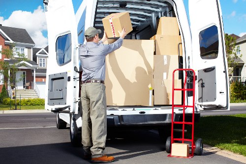 Vehicle loaded securely with protective moving equipment