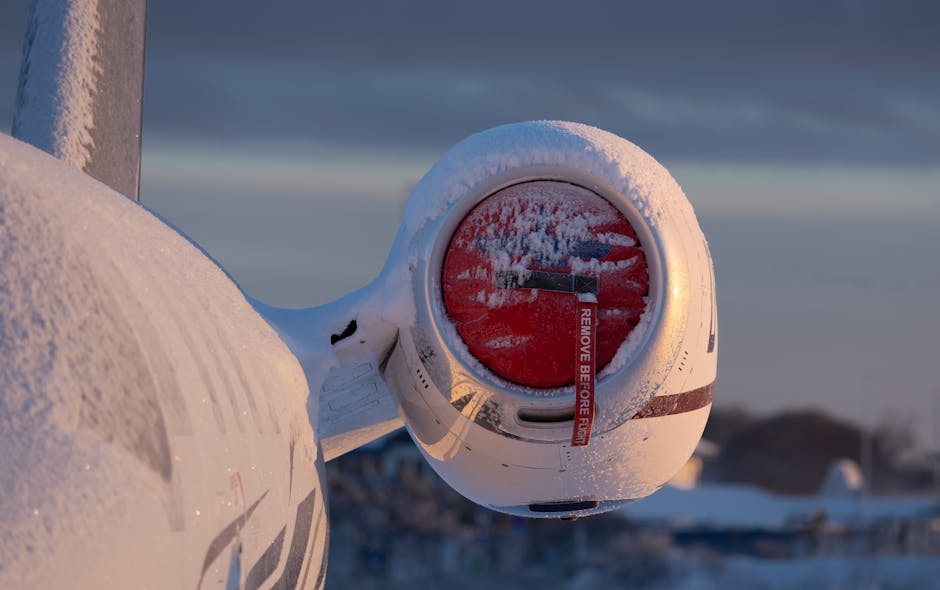 A close-up view of a white plastic container with a red circular lid, partially covered in snow, indicating outdoor storage during winter. The lid features a warning label reading 'REMOVE BEFORE FUEL,' suggesting it contains fuel or related substances. The background shows an open sky with a transition from darker to lighter hues, possibly during sunset or sunrise, and blurred elements of a rural or suburban outdoor setting. This image captures aspects of household items used in home relocation or packing during cold weather, highlighting the importance of proper storage and handling of items like fuels or chemicals during moving processes. Man and Van New Malden's removal services may include handling such items safely during furniture transport or packing and moving logistics in winter conditions.